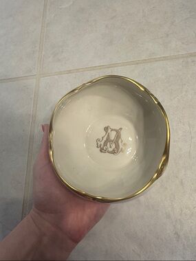 Custom MB Monogrammed Pickard Bowl with Gold Trim